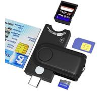 4 en 1 Lecteur Carte Identité Belge USB C, Lecteur de Carte SIM, Lecteur de Carte SD & Micro SD, Lecteur Carte à Puce USB C