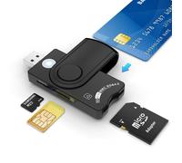 4 en 1 Lecteur Carte SIM,Micro SD Puce pour DOD Accès Commun CAC/SIM/ID/IC Banque, Compatible avec Windows/Vista