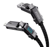 4-En-1 Led Cable Usb C Vers Usb C Charge Rapide Câble Multi Fast Chargetype C Nylon Tressé, Charger Combo Lightning/Type C/Usb A Ports Pour Iphone 16 15 14 13 12 Pro Max Ipad Samsung (60W, 1[Z2157]