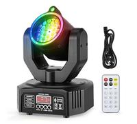 4-en-1 Lyre LED Tête Mobile Beam Laser avec Télécommande, 30W Projecteur RGBW + Laser Vert, Jeux de Lumiere pour Soiree DJ, DMX512, Commande Vocale pour Disco Bar KTV Mariage