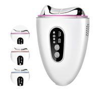 4 en 1 Massage Visage, 3 Couleurs LED Rouge Bleu Violet, avec Chaleur & Froid & Vibration, Masseur Visage, EMS Gua Sha, Guasha Electrique, Appareil Massage pour Visage Anti Rides Lifting