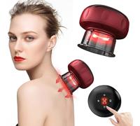 4 En 1 Masseur Électrique Avec Ventouses, 12 Vitesses Réglables Ensemble Ventouse Electrique Cellulite Masseur Ventouses Sous Vide Ensemble Thérapie Ventouses Electrique Intelligent avec Lumière Rouge