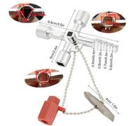 4 en 1 Multifonctionnel Universel Armoire De Commande Clé Outil Carré Triangle Carré pour Armoire De Commande Électrique -SURENHAP