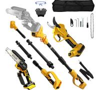 4 en 1 Perche Élagueuse Tronçonneuse Télescopique Compatible avec Dewalt 20v 18 V (sans batteries) 6 Pouces perche élagueuse sans Fil, Sécateur électrique vec Perche Secateur à Batterie