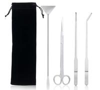 4 en 1 Pince Aquarium Aquascaping Kit, Outils D'Aquaarium en Acier Inoxydable, Kit d'entretien pour Aquarium en Ciseaux AquariuIm avec Pinces, Spatule avec Sac de Rangement