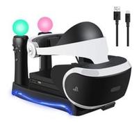 Accessoire réalité virtuelle GENERIQUE 4 en 1 PSVR Présentoir de charge avec support pour casque de stockage PlayStation VR, Chargeur 2 contrôleurs PS Move Station d'accue