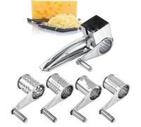 4 en 1 Râpe à Fromage - Multifonctionnel Cuisine Artisanale Rotative En Acier Inoxydable Râpe à Fromage