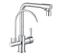 4 en 1 robinet de cuisine osmose en laiton eau potable et rotation de l'eau froide robinets d'évier de cuisine chrome