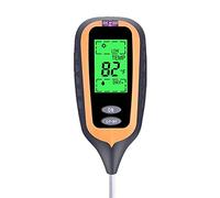 4 en 1 sol pH mètre de sol température du sol Solaire humidité PH Mètre Testeur for plantes de jardin Fleurs LCD Affichage Testeur Humidité(Square)