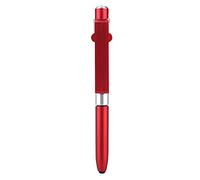 4 en 1 Stylet Multifonction Touche capacitive Touche avec Stylet, lumière LED, Support de téléphone Pliable pour Le Personnel de Bureau, célibataire (Rouge)