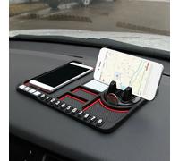 4 en 1 Support de téléphone multifonctionnel pour voiture Tapis antidérapant pour la navigation Tableau de bord Tapis résistant à l'usure Fournitures pour application universelle Rouge
