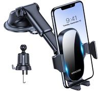 4-En-1 Support Telephone Voiture, Porte Telephone Voiture Ventouse Pour Tableau De Bord & Pare-Brise & Sortie D'air & Bureau Compatible Avec Tous Les Smartphones 4.0""-7.0""[Ppj00037]