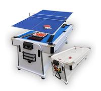 4 en 1 Table de Billard 7 Pieds Bleu Air Hockey – Table de Tennis – Table – Mattew Blanc