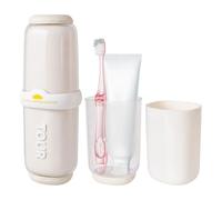 4 en 1 Tasse de Brosse à Dents de Voyage, PS Étui de Brosse à Dents Portable, Support Porte Dentifrice, Organisateur de Articles Toilette, pour Camping Voyages Affaires École Plein Air