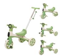 4 en 1 Tricycle Évolutif Bébé Vélo Draisienne,Tricycle Bébé Évolutif avec Pédales Amovibles et Barres de Poussée Réglables en Hauteur,Vélo d’Équilibre,Cadeaux adaptés aux garçons et aux Filles
