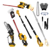 4 en 1 Tronçonneuse Taille haie télescopique sans Fil pour Dewalt 18 V | sans batteries Mini Scie à branches 6 pouces, Élagueuse sur perche, Taille-haie réglable, Scie sur Perche télescopique