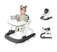 4 en 1 Trotteur Bébé Garçon Fille avec 3 Hauteurs Réglables, Trotteur Bebe Marche Pliable avec Musique, Coussin Doux, 25KG, Trotteur Voiture Bebe 6-18 Mois