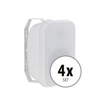 4 Enceintes Haut-parleur HiFi Extérieur Mur Etanche Jardin Outdor IP56 Blanc 50W