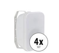 4 Enceintes Haut-parleur HiFi Extérieur Mur Etanche Jardin Outdor IP56 Blanc 50W