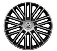 Sparco Enjoliveurs Bergamo 16 pouces Argent/Noir – Set de 4 pièces