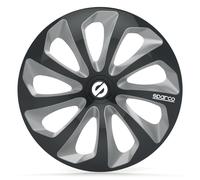 4 Enjoliveurs Noir/argent Sparco Sicilia 13 Pouces
