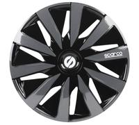 4 Enjoliveurs Noir/gris Sparco Lazio 16 Pouces