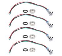 4 ensemble indicateur LED Signal lumineux 2 couleurs Anode commune étanche métal 8mm 220V (Rouge vert) -SALALIS