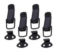 4 Ensemble Verrou à Bascule à Ressort en Fer Noir Coffres | Fermeture Rapide Main, Installation Simple et Maintien Stable, pour Valises Caisses Bois, Atelier ou Bureau