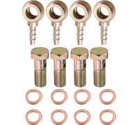 4 Ensemble Voiture Banjo Tuyau Barbillon Boulon Ajustements Métal avec 10mm Entretoises
