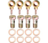 4 Ensemble Voiture Banjo Tuyau Barbillon Boulon Ajustements Métal avec 12mm Entretoises