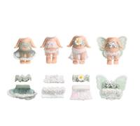 4 Ensembles 7,62cm Vêtements de Poupée pour Sonny Angel Poupées, Tenues de Collection pour Adultes avec Hauts et Jupes à Exposer et à Décorer (Vert)