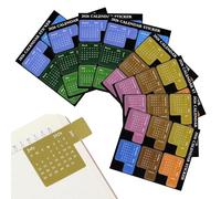 4 Ensembles Autocollants de Calendrier Mensuel Onglets Papier | 8 Feuilles, Application Facile et Retrait Net, pour Journaux et Carnets, Organisation de Planning