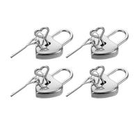 4 Ensembles Cadenas Cœur Métal Argenté Clé, pour Couples | Forme Romantique Élégante, Usage sur Coffres et Grillages, Symbole D’amour pour Mariage, Saint-valentin