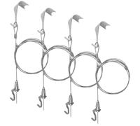 4 Ensembles Cordon Suspendre pour Cadres Photo Crochets | Lot de Sets, Système de Rail pour Images, Argenté, pour Bibliothèques, Musées, Petits Objets et Lampes DIY