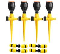 4 Ensembles d'arroseurs de Jardin rotatifs à 360 ° avec Piquet, système d'arrosage de pelouse connectable 1/4 Pouces pour l'irrigation la Cour et arroseurs pour la Cour