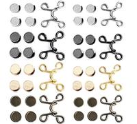 4 Ensembles De Boutons En Métal Pour Jeans, Boucles De Taille Réglables, Attache De Bouton, Extension De Jean, Bouton-Pression Réutilisable Sans Clous
