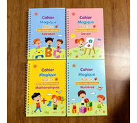 4 ensembles de pratique de calligraphie française, cahier d'exercices d'alphabet et de chiffres, cahier d'activités pour débutants en français 4 Books French