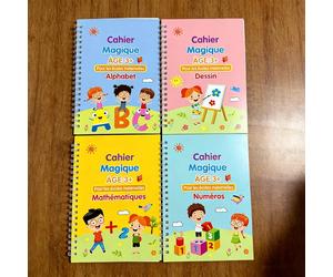 4 ensembles de pratique de calligraphie française, cahier d'exercices d'alphabet et de chiffres, cahier d'activités pour débutants en français 4 Books French