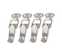4 ensembles de serrures à bascule à ressort avec serrure Pinces à pince en acier inoxydable Serrure à ressort Hasp Catch pour boîte à outils, boîte à outils, tiroir, 75mm/2,95"