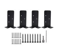 4 ensembles de supports d’ancrage pour poteaux, kit de fixation à base métallique, supports de poteaux de terrasse robustes avec trous prépercés, base de poteau de clôture en acier