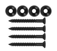 4 Ensembles de Vis pour Guitare, Ensemble de Vis de Montage de Cou de Basse Accessoire de Boulon de Virole en Métal pour Guitare électrique et Basse(le noir)
