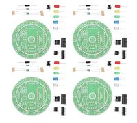 4 Ensembles Kit de Soudure pour Débutants Cartes Électroniques à LED | Plastique, Plusieurs Projets Pratiques, Identification des Composants, Entraînement pour Makers, Établi Électronique