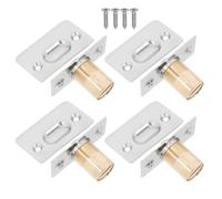 4 Ensembles Loquet de Porte Réglable à Bille pour Bois | Plaque de Gâche Inox, Installation Facile, Mécanisme à Ressort, Finition Argenté, Usage pour Portes Intérieures
