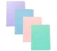 4 Ensembles Séparateurs de Page A5 en Pp, 6 Trous | Onglets Inscriptibles, Pages Détachables, Tri par Couleur, pour Classeurs A5, Rapports et Dossiers
