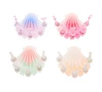 4 Ensembles Support Magnétique pour Ongles, Design Coquillage | Plastique et Métal, Usage Professionnel, Portable, Expérience Réaliste, Concours D’art Ongulaire, Facile à Manipuler