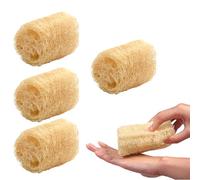 4 Eponges de Luffa Naturelles, Eponge Luffa, Eponge Lavable Reutilisable Vaisselle, Eponge Douche, Eponge Exfoliante Corps, Éponge de Luffa Biologique