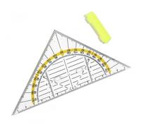 4 Équerre Géométrique avec Poignée, Équerre Géométrique Avec Poignée 16cm,Équerre Aristo Rigide, Triangles De Géométrie Transparent, Triangle Plastique Transparent À Dessiner Avec Poignée