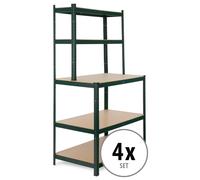 4 Etagere Etabli d'atelier 625kg Charge Lourde Metallique de Rangement Atelier