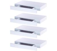 4 Étagères murales avec tiroir secret - Blanc Carlo Milano