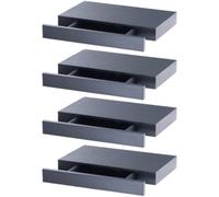 4 étagères murales avec tiroir secret - Noir Carlo Milano